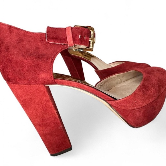 MICHAEL MICHAEL KORS Suede Platform Heels Pumps Almond Toe size 9.5 - Picture 5 of 8